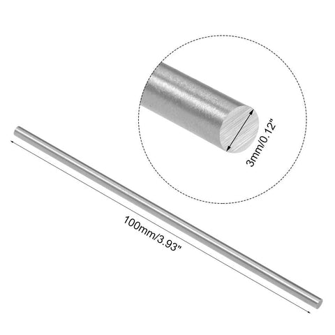 Round steel rod set, 3 mm diameter by 100 mm length, HSS lathe bar stock, 10 pcs