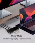 Portable USB C Docking Station Featuring Crisp 4K Triple Monitor Output And Type C Multiport Hub Adapter for seamless mirror mode display.