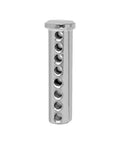 Heavy Duty Adjustable Clevis Pin One Quarter Inch By Two Inch Zinc Plated Steel With Eight Holes And R Clip Twenty Pack Durable Quick Connect Fasteners For Trailer Gate Farm Equipment, side view