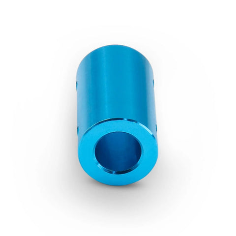 Bore rigid motor coupling, blue anodized aluminum, for 6.35 mm shaft