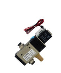 Solid DC12V Solenoid Valve For Pneumatic Systems With 6mm Fittings showing brass and plastic materials with electrical connections.