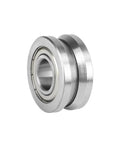 Workhorse Grade V Groove Ball Bearings 10x30x14mm Lv20/10ZZ showing a smooth steel design for track wheels and heavy carts.