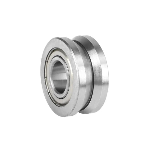 Workhorse Grade V Groove Ball Bearings 10x30x14mm Lv20/10ZZ showing a smooth steel design for track wheels and heavy carts.