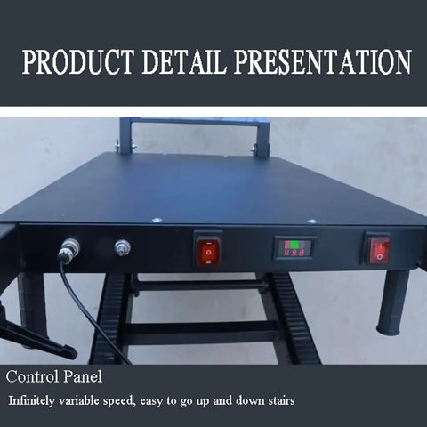 Control panel of Heavy Duty Electric Stair Climbing Cart With Ergonomic Handle And Foldable Design for easy operation.