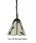 Six Inch Tiffany Style Pendant Ceiling Light With Pastoral Stained Glass For Restaurant Hallways Kitchens And Bars Hanging Fixture 110 240V E27 Base 40W Lamp, turned off view