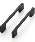 3 Pack Black Cabinet Pulls 3.75 Inch Hole Center Wide Foot Drawer Pulls For Cabinets Dressers Closets And Doors Solid Zinc Alloy Hardware