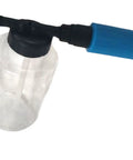 Manual Pollinator Tool Powder Dispenser Puffer Sprayer with 500 ml transparent container and blue handle for fruit trees