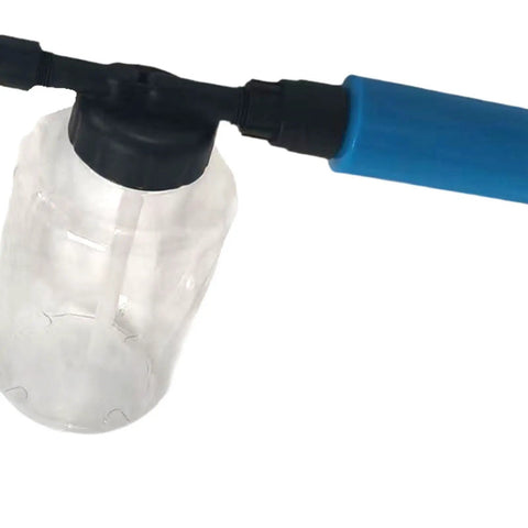 Manual Pollinator Tool Powder Dispenser Puffer Sprayer with 500 ml transparent container and blue handle for fruit trees