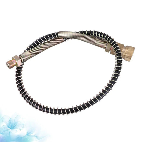 High Pressure Pump Hose Quick Connect Metal Coil Air Inflation Tube Works With Pressure Washers Compressors Plus Accessories Slick Easy Fit Fast Setup Efficient Home Garage Cleaning Tire Inflation And Fits Standard Nozzles Spot On Works Like A Charm, metal coil hose with brass quick-connect fittings