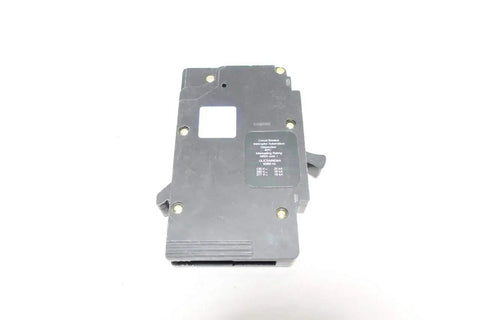 One Pole 20 Amp 277V AC Miniature Circuit Breaker EDB14020 for electrical panels, rear view, black compact safety device
