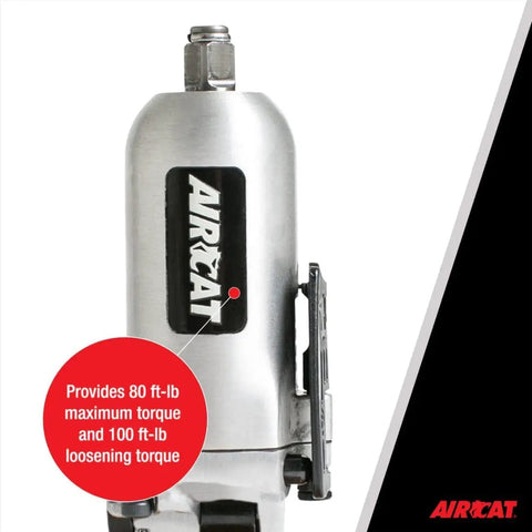Close-up of 3/8 Inch Butterfly Impact Wrench With Built-In Air Inlet showing torque details and ergonomic design