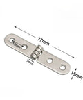 Ten Piece Foldable Flush Hatch Hinges For Tables Desks And Sewing Machines With Low Profile Design And Smooth Folding Motion shown with dimensions