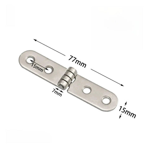 Ten Piece Foldable Flush Hatch Hinges For Tables Desks And Sewing Machines With Low Profile Design And Smooth Folding Motion shown with dimensions