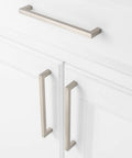 20 Pack Brushed Nickel Square Bar Cabinet Handles Set With Easy Install Six Point Three Inch 160mm Screw Hole Distance Solid Metal Hardware