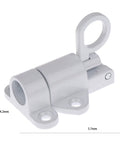 WUUWCHODC Aluminum Alloy Spring Gate Latch Snap Lock in white finish, featuring a circular loop and dimensions of 4.2mm by 5.7mm.