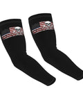 Keep It Cool All Day With These Top Shelf Cooling Arm Sleeves Featuring A Bold American Flag Motif And Crafted From Ultra Smooth Ice Silk For Breathable Upf Sun Protection During Outdoor Workouts.