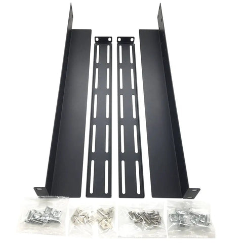 Adjustable Four Post Server Shelf Rails For Network Cabinets Rock Solid Cold Rolled Steel Mount Brackets with installation hardware