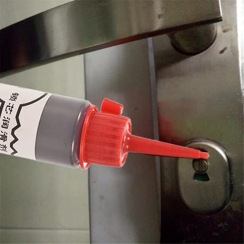Graphite Garage Door And Lock Lubricant 60ml Oil Free Powder Formula For Sliding Doors And Hinges applied to door lock