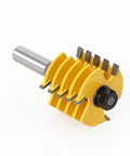 Premium Adjustable Box Joint Router Bit With Five Tough Carbide Blades And Fast Shank Setup For Slick Tenon Cuts and woodworking.