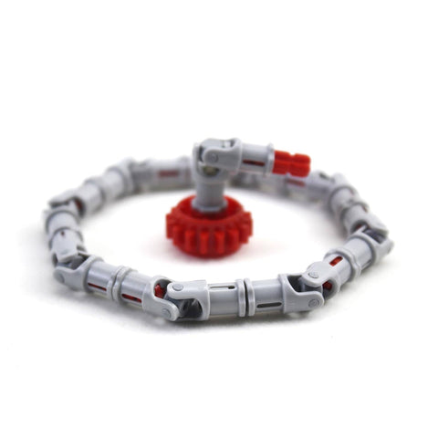 Universal U Joint 3L Set For Robotics Projects 15 Piece Light Gray U Joints arranged in a circle with a red connector