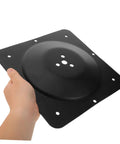 Dang Tough Heavy Duty Furniture Leg Connectors solid reinforced steel mounting bracket held in hand for tilted setups.