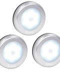 3 Pack Motion Sensor LED Night Lights Indoor Magnetic Stick On Battery Powered Under Cabinet Lighting For Home Kitchen Hallway Closet Stairway Bathroom