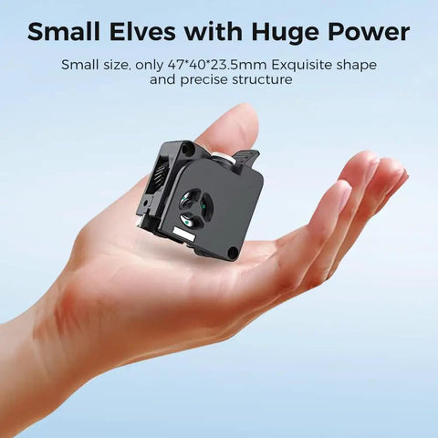 K2 Plus Extruder Kit With Dual Gears For Smooth Feeding Built In Filament Break Sensor Beefed Up High Torque Extrusion Up To 80N Ultra Compact 47x40x23.5mm Design Fits K2, K2 Plus And K2 Pro 3D Printers, compact extruder in hand