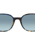 Slim Square Unisex Sunglasses With Black Frame And Green Lenses, 50mm, UV Protection, Havana/Blue Gradient Grey design.