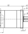 Technical drawing of Beefy NEMA 34 Planetary Gearbox With 20 to 1 Gear Head Reducer For CNC Machines, showing dimensions and layout.