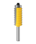 Top Shelf Multi Tooth Tenon Cutter With 8mm Shank For Woodworking And Splicing Machines Hella Tough Alloy Steel Slotting Bit with yellow grip.