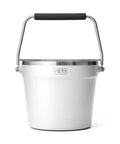 Totally Solid Stainless Steel Beverage Bucket With Double Wall Vacuum Insulation Keeps Cold Ones Fresh Holds Six Beers Or Wine Cooler Party Game Changer Weekend Essentials White, front view with handle.
