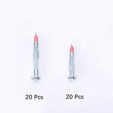 Zinc Plated Steel Hollow Wall Anchor Screws Kit For Drywall 40 Pcs Molly Bolts Fasteners Set with Two Sizes Displayed