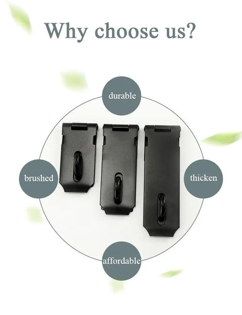 Top Notch Stainless Steel Sliding Gate Bolt Door Lock Latch With Brushed Finish Heavy Duty Rust Resistant Hardware displayed in three sizes.