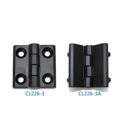 Heavy Duty Built to Last Zinc Alloy Hinge for Electrical Cabinets Black Folding Cabinet Door 1 Piece CL2263A Model Durable Black Finish Hardware for Secure Easy Access Cabinet Doors. black zinc alloy hinge, front and side view