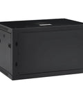 Slick 6U Wall Mount Server Rack Cabinet With Lockable Steel Door And Removable Panels, black steel case, compact design.