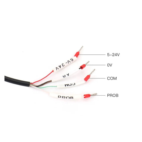 Wiring for Hella Precise CNC Router Tool Setting Gauge showing six labeled wires for Z-axis height calibration.