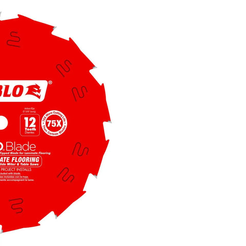 PergoBlade Saw Blade For Laminate And Wood Flooring, 10 Inch Diameter, 12 Teeth, visible blade details