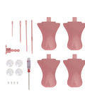 Deluxe Knitting Machine Accessory Set with pink round loom attachments, wire holders, wool needles, and crochet hook for home looms