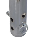 Upper Seat Post With Pin 1 Inch Diameter Replacement Part For Elite Traveller Standard LR Plus Plus HD Ultra X Travel Mobility Scooters Includes Black Bushing And Fits FRMASMB9630, close-up of metal post and pin detail