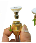 Lightweight Pressure Washer Wand With Brass Jet Nozzle For Garden Hose Quick Connector shown with interchangeable nozzles