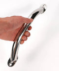 Two Pack 9 Inch Long Polished Stainless Steel Boat Grab Handles Handrails For Marine Use being held to show size
