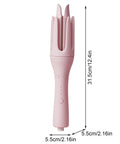 Go To Auto Curling Iron For Quick Pretty Curls Space Saving 32mm Ceramic Barrel Negative Ion Technology pink