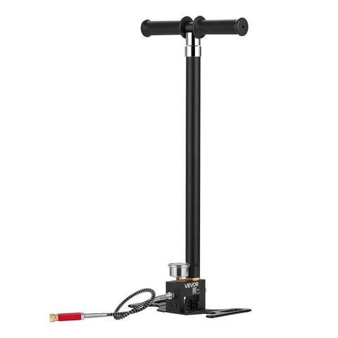 4-Stage High-Pressure PCP Hand Pump For Air Rifles, Paintball, And Tires, 5800 PSI, stainless steel body, side view