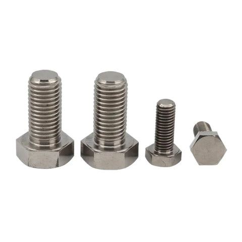 Hardcore Pure Titanium External Hex Bolts Built Different From Top Tier GR2 Alloy With Clean Bright Finish Bulk Crate Heavy Duty DIN933 Fasteners For Big Time Workshops And Rugged Builds - assorted sizes show strength.