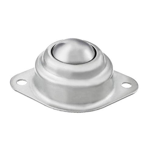 Pro-Grade 1-1/4 Inch Carbon Steel Ball Transfer Bearings, Flanged Omnidirectional Caster Wheels for Conveyor Tables and Router Work, Smooth Rolling 360 Degrees, 4-Piece Kit showing a close-up of the bearing.