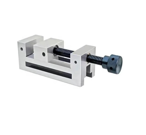 Heavy Duty Beefy Manual Bench Vise For CNC Mill And Welding Setup features a sturdy aluminum construction with a screw mechanism.