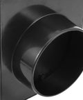 Durable Plastic Blast Gate Valve With 100Mm Sliding Design For Vacuum Cleaner And Dust Collection Systems. Close-up view of black plastic valve opening.