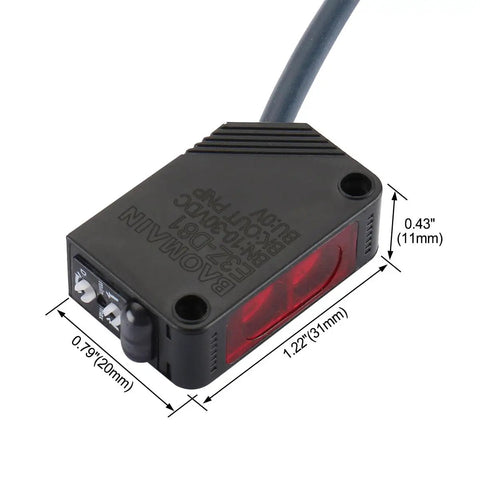 Machine Vision Sensor E3Z-D81 30-100mm Diffuse Reflection Photoelectric Switch With Light/Dark PNP Output, 10-30VDC Infrared Sensor For Industrial Automation And Pro Grade Quality Control, black plastic, 31x20x11mm