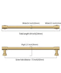 Diagram of 10 Pack 7.5 Inch Champagne Bronze Cabinet Pulls For Kitchen Cabinets Drawers And Cupboards with dimensions shown.