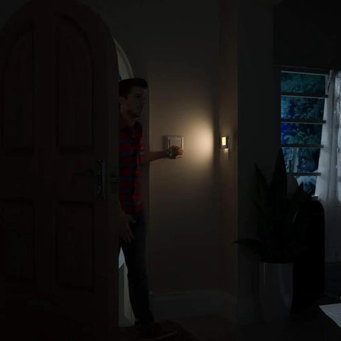 Plug In Motion Sensor Night Lights With Adjustable Brightness From 0 To 25 Lumens 2700K Warm White Motion Activated LED in hallway
